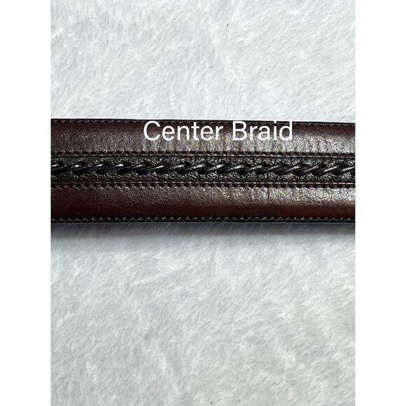 Mezlan Spain 38 Mens Leather Dress Belt Dark Brown Belt Gunmetal Tone Buckle - Picture 3 of 14